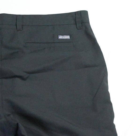 Matte Grey 38‎ x 10" Black Stretch Tech Golf Chino Shorts - Picture 5 of 7